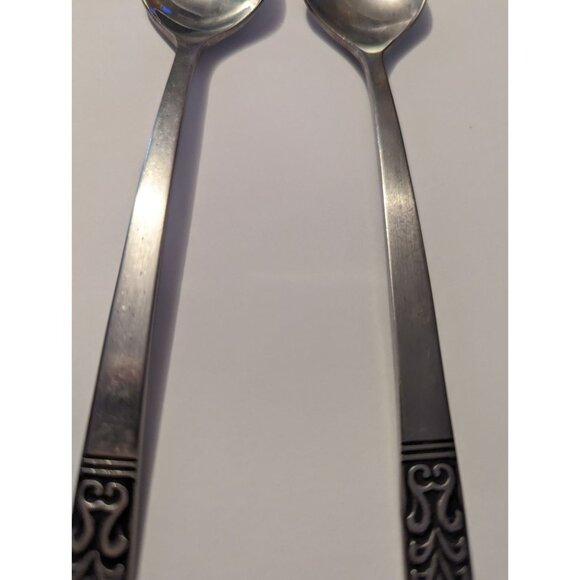 VTG CARLYLE Hong Kong stainless cameo pattern lot 2 teaspoons replacement - Picture 5 of 11